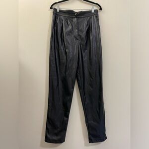 Princess Polly Faux Leather High Rise‎ Slim Pants in Black - 6